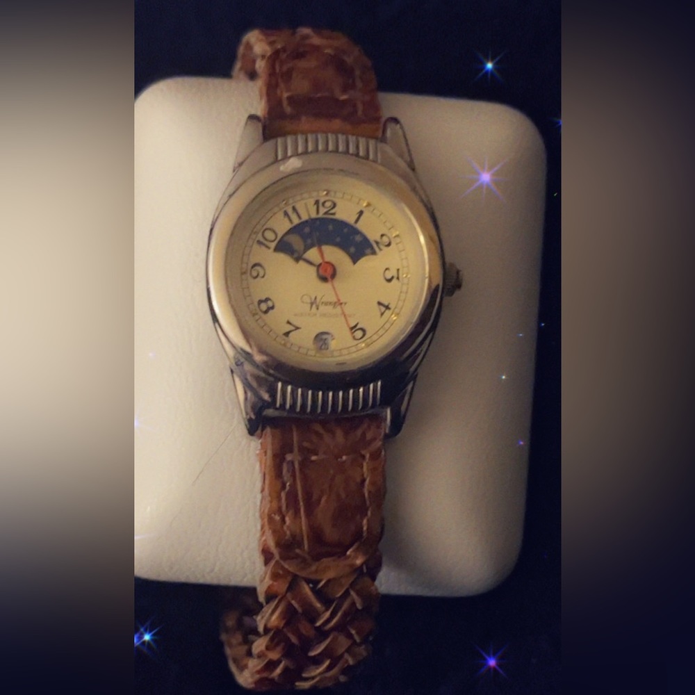 Wrangler braided watch with moon and date calendar